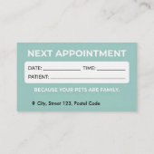 Custom Veterinary & Appointment Reminder  名刺 (裏面)