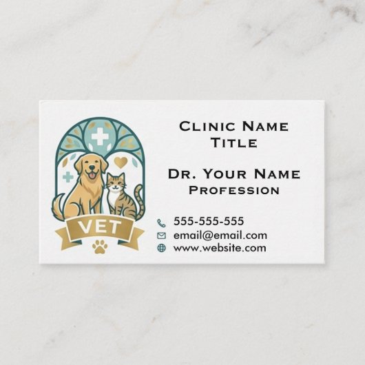 Custom Veterinary & Appointment Reminder  名刺 (正面)