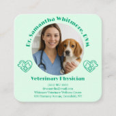 Custom Veterinary Business Card with Photo  スクエア名刺 (正面)