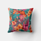 Custom Vibrant Floral Beauty Tropical Interior クッション (裏面)