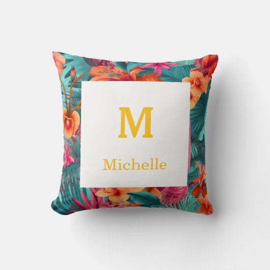 Custom Vibrant Floral Beauty Tropical Interior クッション (正面)