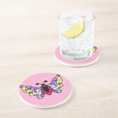 Custom Vibrant Modern Folk Butterfly Art コースター (側面)