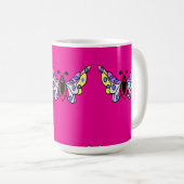 Custom Vibrant Modern Folk Butterfly Art コーヒーマグカップ (正面右)