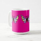 Custom Vibrant Modern Folk Butterfly Art コーヒーマグカップ (正面左)