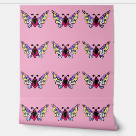 Custom Vibrant Modern Folk Butterfly Art 壁紙