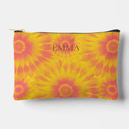 Custom Vibrant Sunflower Tie-Dye Art アクセサリーポーチ
