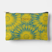 Custom Vibrant Sunflower Tie-Dye Art アクセサリーポーチ (正面)