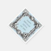 Custom Victorian Scroll Frame Napkin – pale blue スタンダードカクテルナプキン (角)