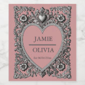 Custom Victorian Scroll Frame – wedding ワインラベル (シングルラベル)