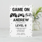 Custom Video Game birthday boy invitation 招待状 (スタンド正面)