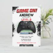 Custom Video Gamer birthday for boy invitation 招待状 (スタンド正面)