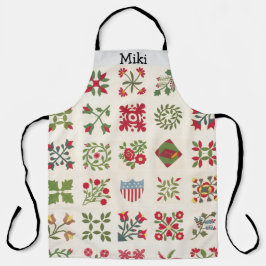 Custom Vintage Aesthetic Christmas Holiday Quilt  エプロン