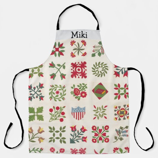 Custom Vintage Aesthetic Christmas Holiday Quilt  エプロン (正面)