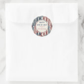Custom Vintage Americana 4th of July Patriotic ラウンドシール (バッグ)
