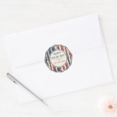 Custom Vintage Americana 4th of July Patriotic ラウンドシール (封筒)