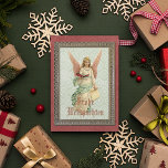 Custom Vintage Antique Holiday Seasons Greetings シーズンカード<br><div class="desc">Beautiful,  unique,  classic,  trendy,  pretty and decorative antique looking angel. And 'Merry Christmas' wish in german language...  'Frohe Weihnachten'.</div>