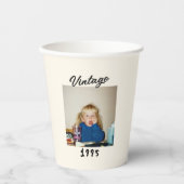 Custom Vintage Birthday Photo Retro Design 紙コップ (正面)