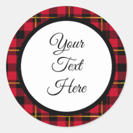 Custom Vintage Christmas Farmhouse Buffalo Check ラウンドシール
