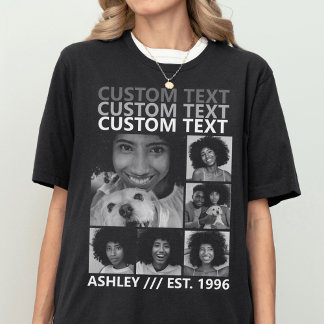 Custom Vintage Create Your Own 6 Photo Collage Tシャツ