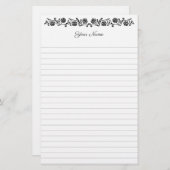 Custom Vintage Daisy and Swirls Optional Lined 便箋 (正面/裏面)