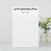 Custom Vintage Daisy and Swirls Optional Lined 便箋 (スタンド正面)