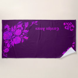 Custom Vintage Gothic Rose Engraving Yoga Mat ビーチタオル