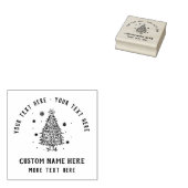 Custom Vintage Hand-drawn Snow Christmas Tree ラバースタンプ (押印)