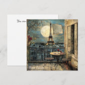 Custom Vintage Paris Eiffel Tower Romantic Art (正面/裏面)