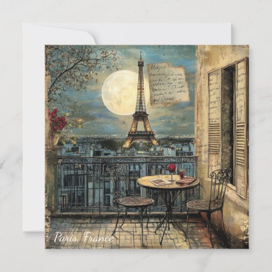 Custom Vintage Paris Eiffel Tower Romantic Art (正面)