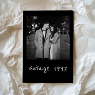 custom vintage photo and name Flat Holiday Card シーズンカード