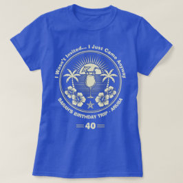 Custom Vintage Tropical Birthday Trip  Tシャツ