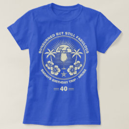 Custom Vintage Tropical Birthday Trip  Tシャツ