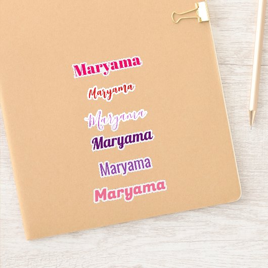 Custom Vinyl Name Stickers シール (ノートブック)