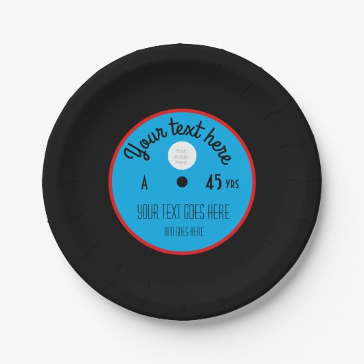 Custom Vinyl Record Paper Plates – Personalized  ペーパープレート (正面)
