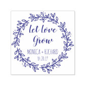 Custom Violet Let Love Grow Typography Wedding セルフインキングスタンプ (デザイン)