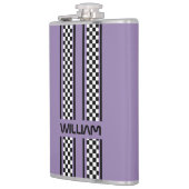 Custom Violet Purple Black Race Sport Stripe フラスク (左)