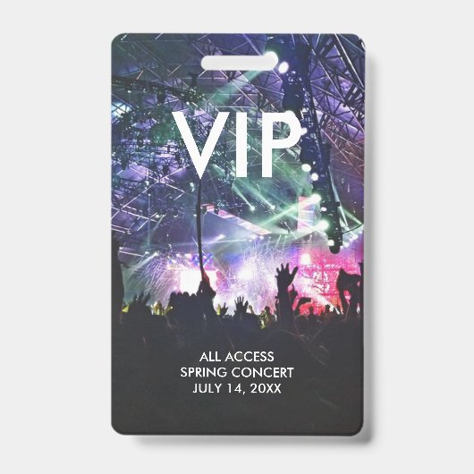 Custom VIP Concert Passes ID Badge バッジ (正面)