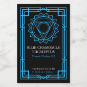 Custom Vishuddha Throat Chakra Essential Oil Label ワインラベル (シングルラベル)