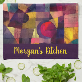 Custom Vivid Abstract Geometric Art  キッチンタオル