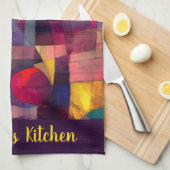 Custom Vivid Abstract Geometric Art  キッチンタオル (四つ折り)
