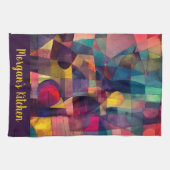 Custom Vivid Abstract Geometric Art  キッチンタオル (横)