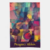 Custom Vivid Abstract Geometric Art  キッチンタオル (縦)