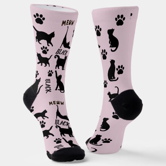 Custom Void Cat Socks | Cute Black Cat Mom Gift ソックス (傾斜あり)
