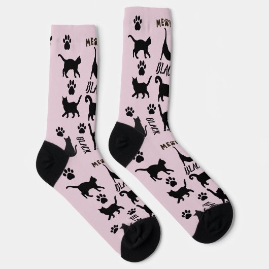 Custom Void Cat Socks | Cute Black Cat Mom Gift ソックス (右)