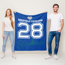 Custom Volleyball Name Number School  フリースブランケット