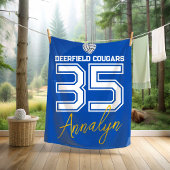 Custom Volleyball Name Number School  フリースブランケット