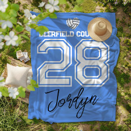 Custom Volleyball Name Number School  フリースブランケット