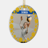 Custom Volleyball Picture Name Year セラミックオーナメント (右)