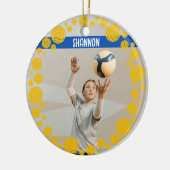 Custom Volleyball Picture Name Year セラミックオーナメント (左)