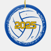 Custom Volleyball Picture Name Year セラミックオーナメント (裏面)